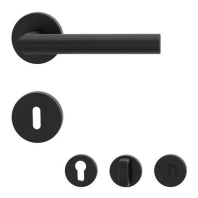 Griffwerk Lucia Rosettengarnitur Klipptechnik graphitschwarz Türbeschlag