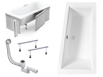 Badewanne Eckwanne Acryl INTIMA 160x90 Rechts Weiß Styropor | Ablauf & Füße GRATIS !