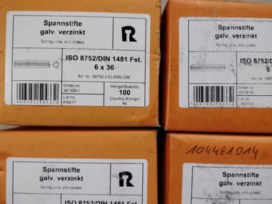ISO 8752 Federstahl galvanisch verzinkt Spannstifte (-hülsen), geschlitzt, schwere Au