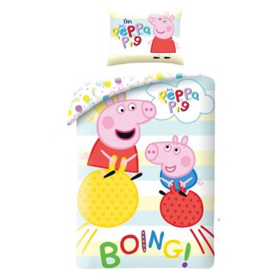 Peppa Pig Bettwäsche Set aus Baumwolle Bettdeckenbezug 140 × 200 cm mit 70 × 90