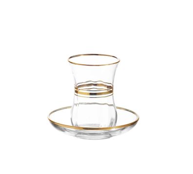 LAV Teegläser-Set mit goldenen Akzenten - 12-teilig, 115 ml - elegant & modern
