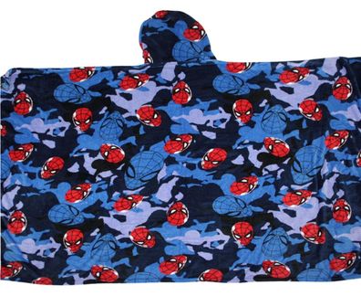 Spiderman Kuscheldecke mit Kapuze für Kinder – weich & wärmend – 120x150 cm