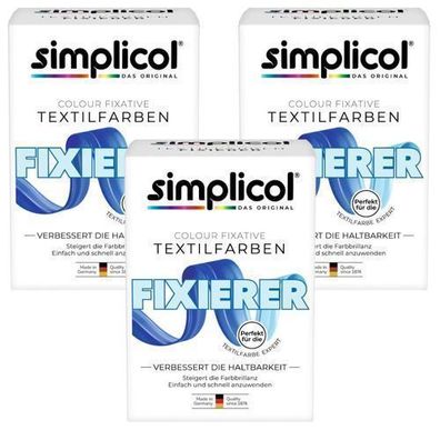 Simplicol Farb-Fixierer für Textilfarben, 3 x 90 ml