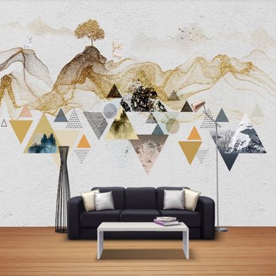 Fototapete Nordisch Hirsch Berglandschaft Wanddeko Wohnzimmer Schlafzimmer 10354