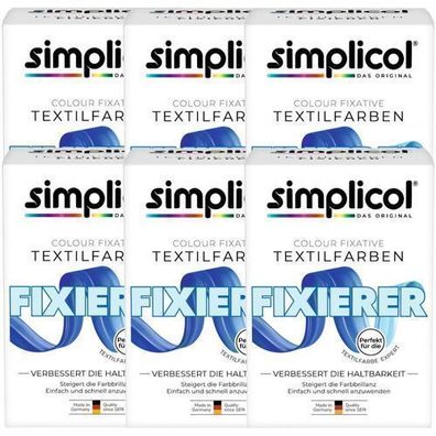Simplicol Farbfixierer für Textilien - Expertenformel, 6 x 90 ml