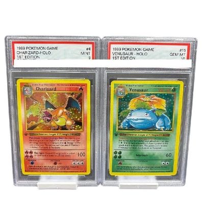 1999 Pokmon Karten 1st Edition Charizard Blastoise PTCG Sammelkarten Retro Sammlung