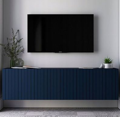 RTV-Wandschrank TV-Schrank Glamour Modern TV-HÄNGESCHRANK 150cm Marineblau Matt