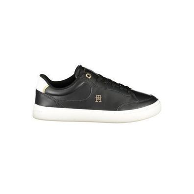 Tommy Hilfiger Black Leather Women Sneaker