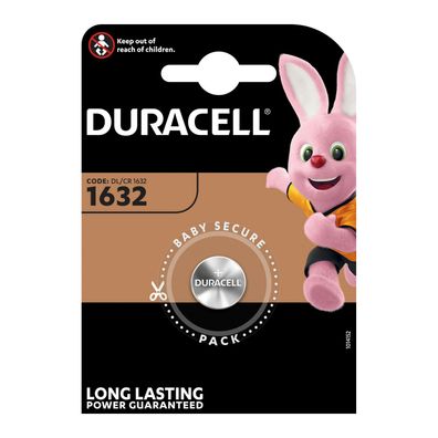 1x Duracell DL1632 CR 1632 3V Lithium Batterie Knopfzelle im Blister
