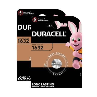 2x Duracell DL1632 CR 1632 3V Lithium Batterie Knopfzelle im Blister