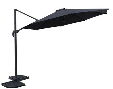 Deluxe-Ampelschirm Ø 300 cm anthrazit, Sonnenschirm, Gartenschirm : anthrazit