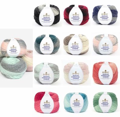 150g DMC Merino Essentiel Ombré Wolle Garn zum Stricken Häkeln GP 106,33€/1kg