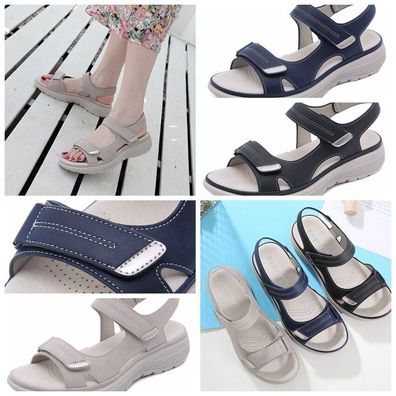 Neu Sandalen Sommer Damen Klettverschluss Comforty Hausschuhe Sports Style