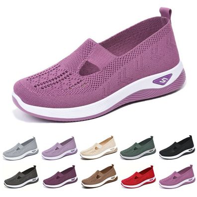 Damen Slip On Sneaker Leichte Atmungsaktiv Sportschuhe Turnschuhe Freizeitschuhe