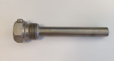 Edelstahl Tauchhülse / Schutzrohr L=110 mm Ø 12 mm AG 1/2 Zoll DN15 SW 24