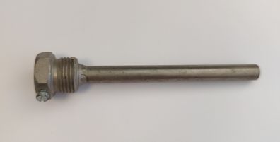 Edelstahl Tauchhülse / Schutzrohr L=130 mm Ø 10 mm AG 1/2 Zoll DN15 SW 24