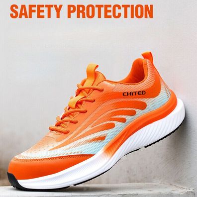 Damen Sicherheitsschuhe S3 Leichte Atmungsaktive Sneaker Stahlkap Arbeitsschuhe