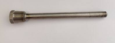 Edelstahl Tauchhülse / Schutzrohr L=175 mm Ø 12 mm AG 1/2 Zoll DN15 SW 22