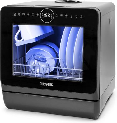 Duronic DW5 BK Tischgeschirrspüler Mini Geschirrspüler 3 Gedecke 6 Programme
