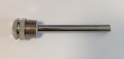 Edelstahl Tauchhülse / Schutzrohr L=110 mm Ø 9 mm AG 1/2 Zoll DN15 SW 22
