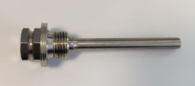 Edelstahl Tauchhülse / Schutzrohr L=120 mm Ø 9 mm AG 1/2 Zoll DN15 SW 22