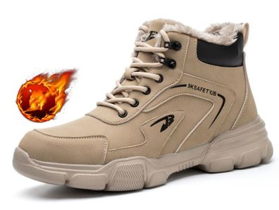 Pelz gefuttert Herren Damen Leicht Stahlkappe Sicherheitsschuhe Arbeitsschuhe DE