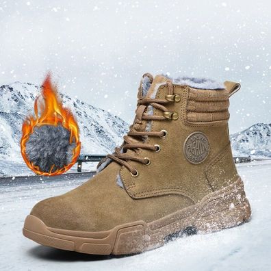 Arbeitsschuhe Pelz gefuttert Sicherheitsschuhe Stahlkappe Sports Herren Damen DE