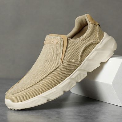 Men Casual Canvas Shoes Comfortable Breathable Loafers Slip on Flats Footwear