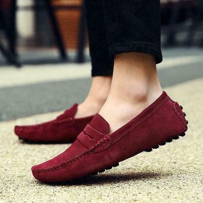 New Men Driving Boat Shoes Suede Leather Shoes Casual Moccasin Slip On Loafers