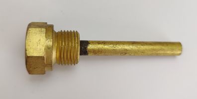 Messing Tauchhülse / Schutzrohr L=95 mm Ø 9 mm AG 1/2 Zoll DN 15