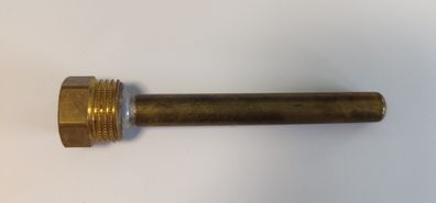 Messing Tauchhülse / Schutzrohr L=110 mm Ø 11 mm AG 1/2 Zoll DN 15
