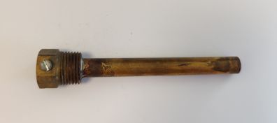 Messing Tauchhülse / Schutzrohr L=130 mm Ø 12 mm AG 1/2 Zoll DN 15