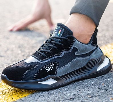 Leicht Arbeitsschuhe Stahlkappe Sicherheitsschuhe Herren Damen Sport Sneaker