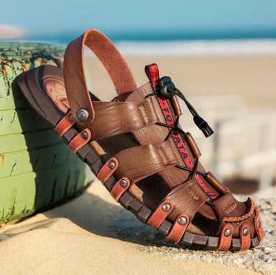 Sommer Sandaletten Strandsandalen Trekking Schuhe Schnurung Mode Herren DE