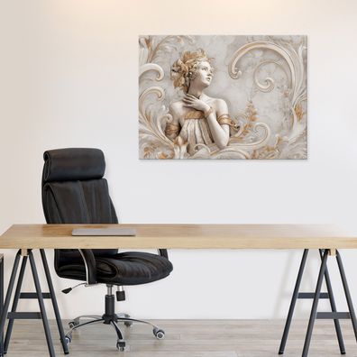 Leinwandbild Frau Weiß Gold Abstrakt Leinwand Bilder Wanddeko Wohnzimmer Schlafzimmer