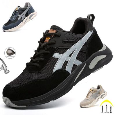 Herren Damen Arbeitsschuhe Stahlkappe Leicht Atmungsaktiv Sicherheitsschuhe