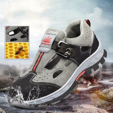 Herren Damen Arbeitsschuhe Sicherheitsschuhe Atmungsaktive Sandalen Stahlkappe