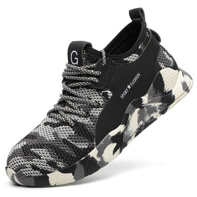 Camouflage Sportarbeitsschuhe Sicherheitsschuhe niedrige Stiefel Stahlkappe