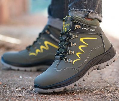 Arbeitsstiefel Sicherheitsschuhe Wasserdicht Stahlkappe Herren Damen Gr.36-45*
