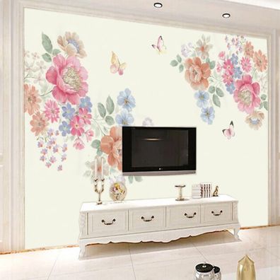 Fototapete Wasserfarben Blumen Wanddeko Wohnzimmer Schlafzimmer Modern 10383