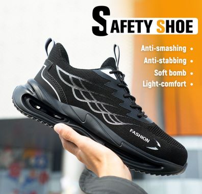 Atmungsaktiv Herren/Damen Sicherheitsschuhe Sneaker Arbeitsschuhe Mit Stahlkappe