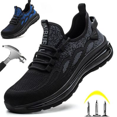 Herren Leicht Arbeitsschuhe S3 Sicherheitsschuhe Stahlkappe Sport Sneaker G40-50