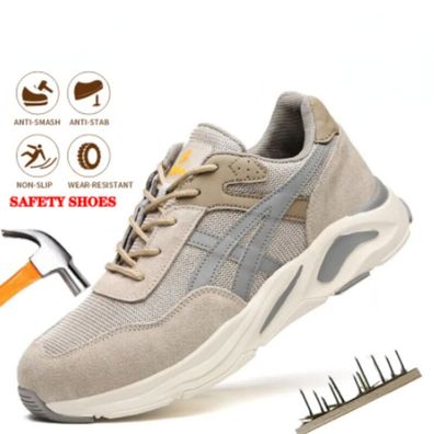 Herren Atmungsaktive Arbeitsschuhe Stahlkappe Damen Leichte S3 Sicherheitsschuhe