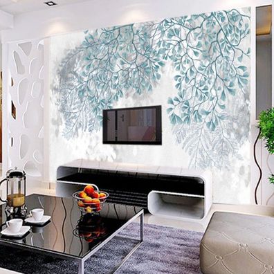 Fototapete Blätter Wanddeko Wohnzimmer Schlafzimmer Retro Minimalistisch 10385