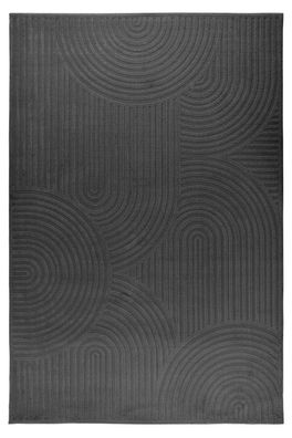 Teppich Höhe 11 mm moderner Kurzflorteppich rechteckig Grau Wohnzimmer 4 Größen