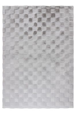 Teppich Höhe 18 mm weicher Kurzflorteppich rechteckig Silber Wohnzimmer 4 Größen