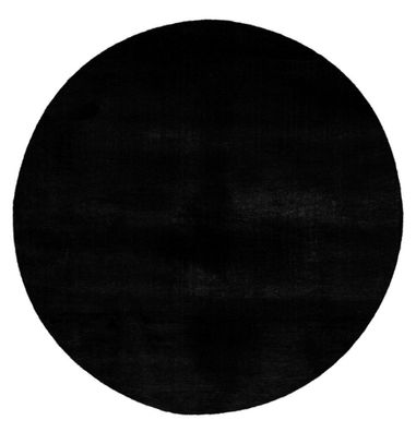 Runder Teppich Höhe 21 mm weicher Kurzflorteppich Schwarz Wohnzimmer 2 Größen