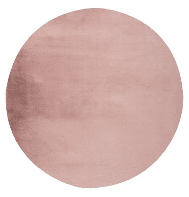 Runder Teppich Höhe 21 mm weicher Kurzflorteppich Rosa Wohnzimmer 2 Größen