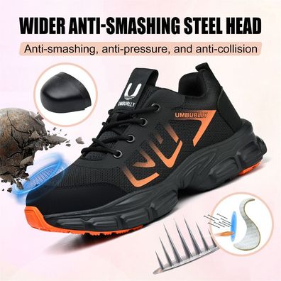 Herren Leichte Arbeitsstiefel Stahlkappe Atmungsaktiv Damen Sicherheitsschuh