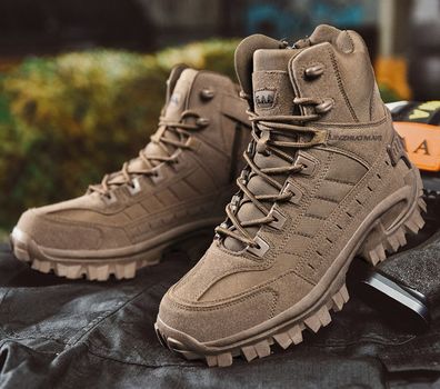 Herren Wuste Arbeitssicherheitsschuhe Taktische Militarstiefel Armee Kampf